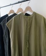 コットンリネン平織デニム　2wayワンピース